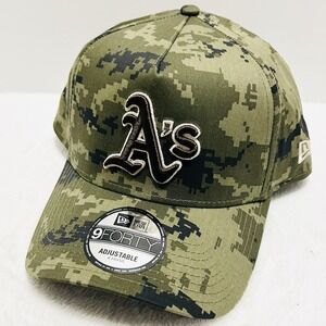 New Era Oakland Athletics‎ Digital Camo A-Frame 9FORTY Hat Cap Adjustable Green